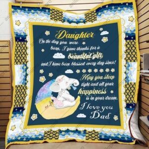 Dream Peacfully My Baby Girl  Blanket For Daughter Quilt Blanket  Quilt
